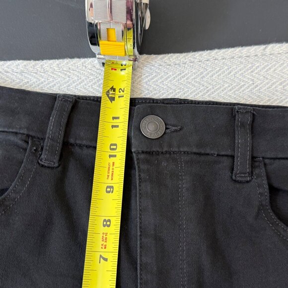 American Eagle Curvy Hi Rise Jeans Women 12 Short Black Distress Stretch Jegging - Picture 7 of 16